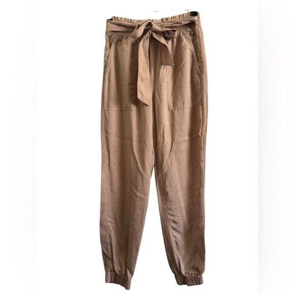 Abercrombie & Fitch Pants - Abercrombie & Fitch Tan Paperbag Drapey Tie Stretch Waist Jogger Pants Size XS